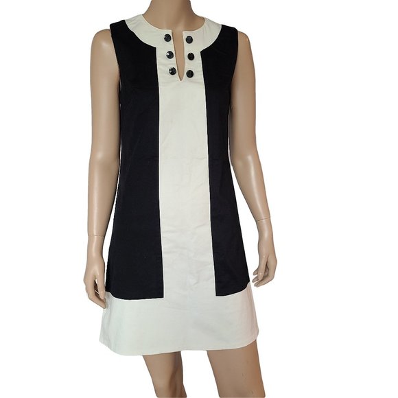 ZARA BASIC Black & White Color Block Dress S - Picture 1 of 7